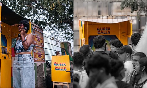 The reimagined PCO booth, Queer Calls, during this year’s Pride March in Chennai