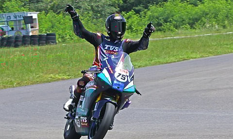 Sarthak Chavan celebrates his win