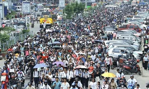 Nepali police fired tear gas and rubber bullets to disperse the young crowds that tried to break into the parliament building. (ANI)