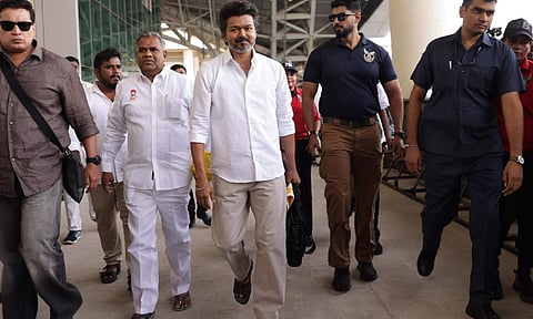 Vijay takes 5 hours to reach 1st poll rally spot from airport, usually covered in 15 minutes