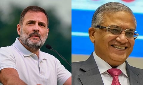 Congress leader Rahul Gandhi, Chief Election Commissioner Gyanesh Kumar (L-R)