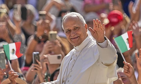 Pope Leo XIV arrives in St. Peter's Square on the occasion of the weekly general audience at the Vatican, Wednesday (AP Photo)