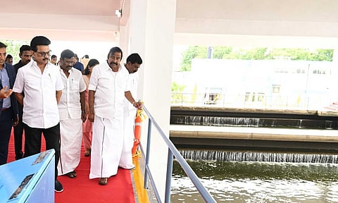 CM Stalin during the inauguration of 2nd pipeline on Saturday 