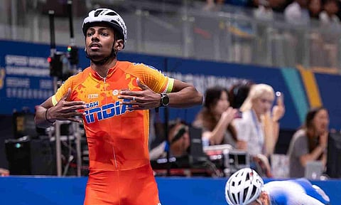 Anand Velkumar in action at the championships