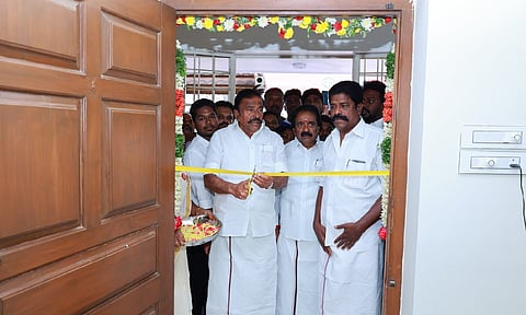 KN Nehru, inaugurated the party’s central Tiruchy ‘war room’ to conduct election-related fact checks (Photo: @KN_NEHRU)