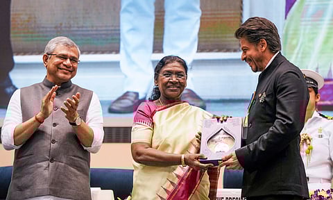 Bollywood actor Shah Rukh Khan during the 71st National Film Awards ceremony, in New Delhi (PTI)