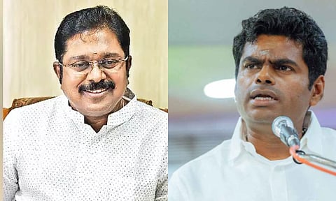 TTV Dhinakaran, K Annamalai (L-R)