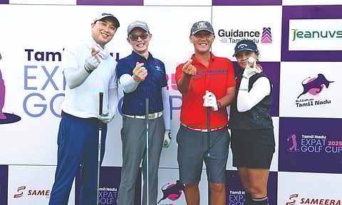 Participants at the Tamil Nadu Expat Golf Cup 2025 in Nandanam on Saturday