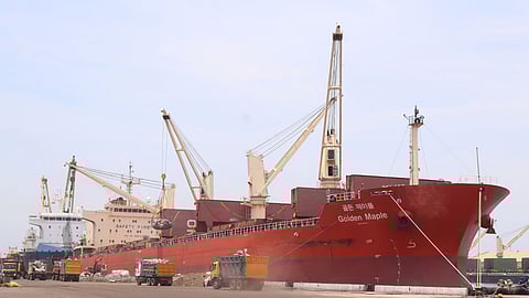 Cargo vessel at Thoothukudi’s VOC Port (file)