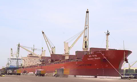 Cargo vessel at Thoothukudi’s VOC Port (file)