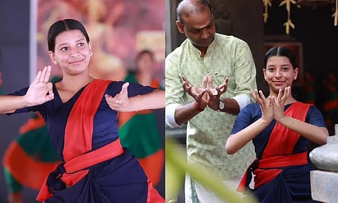 Sabri during training with her Guru Kalamandalam Anilkumar | Photo: facebook/praveesh