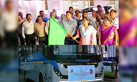 Chennai Mayor R Priya flagged off an educational tour on Sunday at Ripon Building (Photo: X-@chennaicorp)