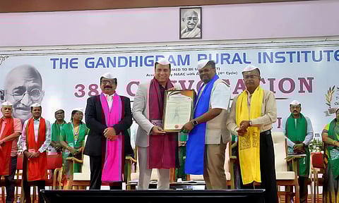  VVS Laxman being confered honorary doctorate at the 38th convocation of The Gandhigram Rural Institute in Dindigul
