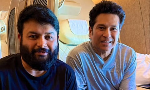 S Thaman with Sachin Tendulkar (IANS)