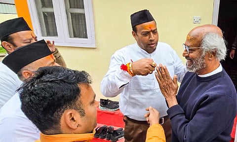 Actor Rajinikanth visits Badrinath Dham