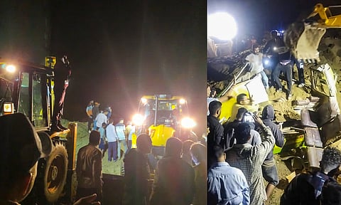 Rescue operation underway after landslide hits a bus (PTI)