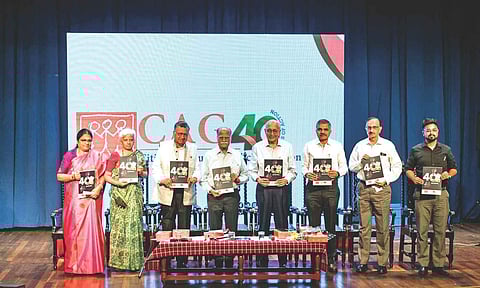 Justice KP Sivasubramaniam (4th from left) and other dignitaries during the CAG40 celebrations on Tuesday
