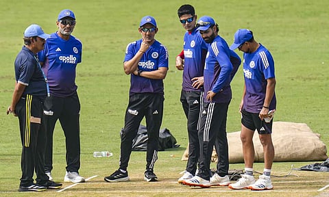 A training session ahead of the first Test cricket match between India and West Indies, in Ahmedabad (PTI) 