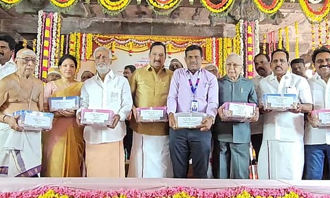 State Handloom Minister R Gandhi and HR&CE Minister P.K. Sekar Babu were part of the event