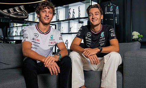 Kimi Antonelli and George Russell 