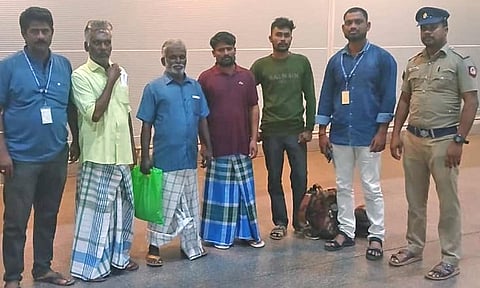 4 fishermen freed by Sri Lankan Coast Guard reach Chennai