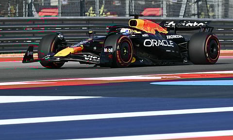 Max Verstappen in action during qualifying rounds
