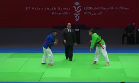 India’s Khushi lost to Uzbekistan’s Durdona Tursunova by Yonbosh in the girls’ 70kg category semi-finals at the Asian Youth Games 2025. (Photo: Olympics)