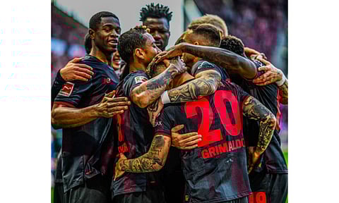 Players of Bayer Leverkusen (Photo: IANS)