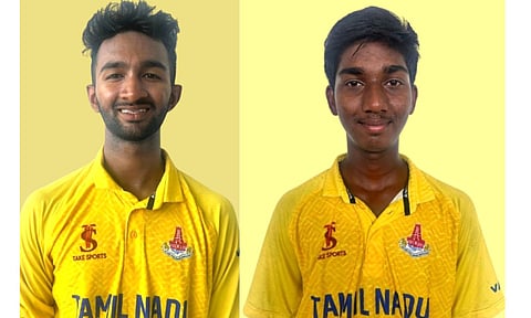 Tamil Nadu players Abhinav Kannan (L) VK Vineeth (R)