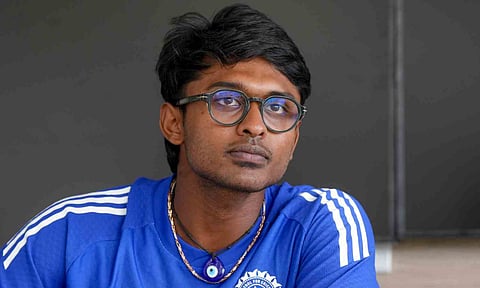 India As Sai Sudharsan addresses a press conference ahead of the first unofficial four-day Test cricket match between India A and South Africa A, at BCCI Centre of Excellence, in Bengaluru, Karnataka, Wednesday, Oct. 29, 2025 (PTI) 