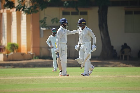 Pradosh Ranjan Paul and B Indrajith during their partnership 