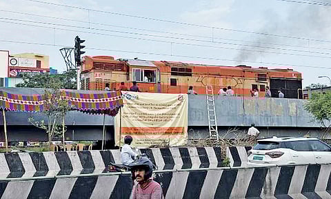The testing of MRTS elevated structures under way from Velachery to St Thomas Mount