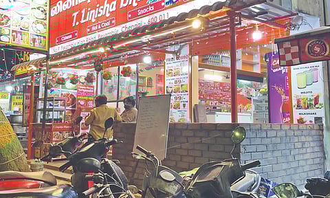 Owner of the fast-food outlet in Saraswati Nagar, opposite Perambur railway station, has built a wall on the pavement