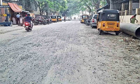  poor condition of Bharathidasan Colony Main Road