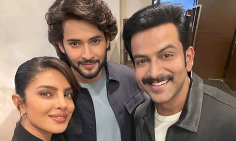 (L-R) Priyanka Chopra, Mahesh Babu, Prithviraj Sukumaran (IANS)
