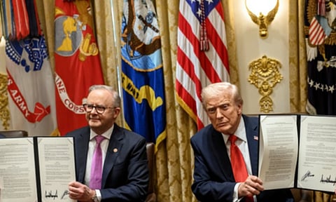 Donald Trump and Anthony Albanese (IANS)