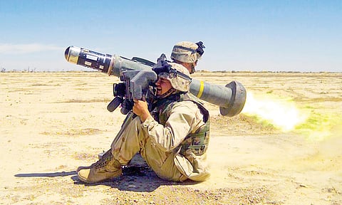 Representative image of an army official firing the missile 