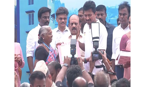 Tamil Nadu Deputy CM Udhayanidhi Stalin inagurates the newly constructed home.(Photo: ANI)