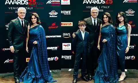 Ajith Kumar presented 'Gentleman Driver of the Year Award' in Venice; Shalini says honoured to stand beside him