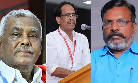  (L-R) P Shanmugam, M Veerapandian, Thol Thirumavalavan