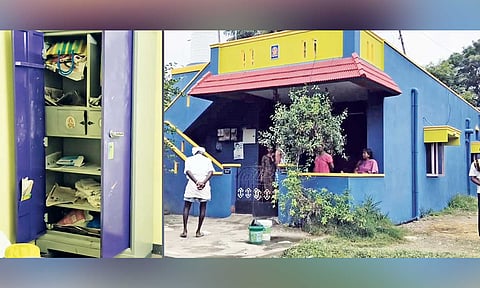 One of the houses targetted by intruders in Pilaapur village near Padalam in Chengalpattu on Tuesday