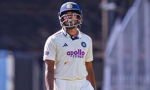 India's Sai Sudharsan walks off after his dismissal during the fifth day of the second Test cricket match between India and South Africa, at ACA Stadium, Barsapara in Guwahati (PTI)