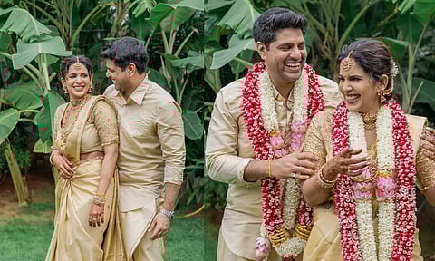 Stills from their wedding (Insta/samyuktha_shan) 