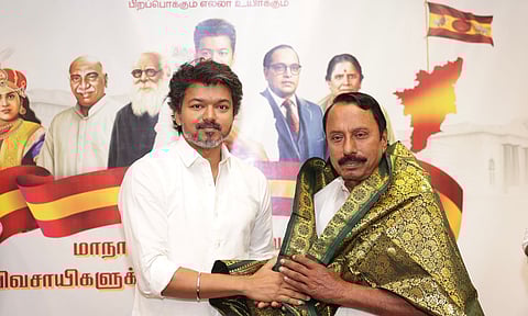 KA Sengottaiyan with TVK Party founder-president Vijay.