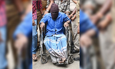 The police bringing the accused in the Coimbatore gang-rape case to the combined court complex in Coimbatore on Thursday.