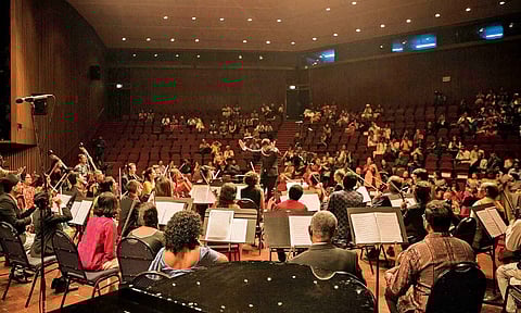 The South Asian Symphony Orchestra will perform at MS Subbulakshmi Arangam, Taramani, Chennai.