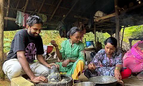 Chef Gokul with the women from the Siddi community