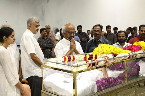 Rajinikanth paid tribute to veteran film producer AVM Saravanan
