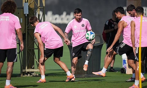 Lionel Messi during a practice session in Fort Lauderdale. (Photo: AP)