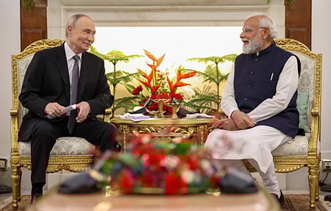 Minister Narendra Modi and Russian President Vladimir Putin 